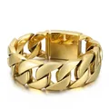 Επίχρυσο ανδρικό βραχιόλι Cuban link 18k από ανοξείδωτο ατσάλι με στιβαρό κλείσιμο κουτιού - 20cm / Χρυσό