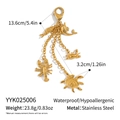 Detalle de colgantes marinos de acero inoxidable dorado con langosta, cangrejo y tortuga - Estilo Combo de Animales Marinos (YYK025006)