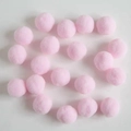 Soft pink plush pompoms for DIY bouquets and gift wrapping decorative packaging - 2.5cm/100pcs / Pink