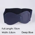 Deep blue elastic corset belt for women with interlocking faux leather buckle 70cm long - 70cm / Dark Blue