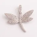 Silver dragonfly pendant charm featuring intricate zircon micro-paving and stones - Grey L352089-White Go