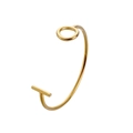 Elegant gold minimalist titanium steel open bangle with unique T-bar and ring design - Y593-1 Gold T-Bar