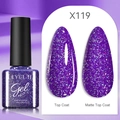 LILY'CUTE 7ml dark purple glitter gel polish in glossy and matte finish styles - Sequined Purple (119)