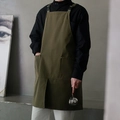 Wasserdichte Arbeitschürze aus Segeltuch in Militärgrün mit Taschen für Herren - Dunkelgrün