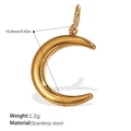 Minimalist 18K gold plated stainless steel crescent moon pendant with size and weight specs - Polished Crescent Style (PJ539G)