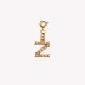 18K gold-plated initial Z pendant with white pearls and spring clasp for DIY jewelry - Letter Z