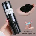Set of 100 black high-elastic seamless hair ties in a clear storage tube for women - Black Series 100Pcs/Jar