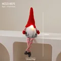 Lighted red Christmas gnome doll with long legs and striped hat for desktop decoration - Long Leg Skirt Gnome with Light (WZ23-007S)