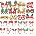 24-piece Christmas party headband and glasses set with reindeer antlers and trees - 24PCS Large Set B
