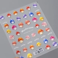 Adesivi per nail art a fungo carini con motivi colorati disegnati a mano stile TS-3388 - TS-3388 Funghetto