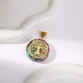 Rainbow natural crystal stone pendant with golden Tree of Life resin design - Tree of Life Shape Without Chain