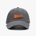 Dark grey plaid quick-dry baseball cap featuring an orange embroidered S-letter patch - Adjustable / Dark Gray