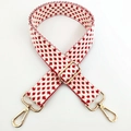 Adjustable woven shoulder strap for handbags with red and white geometric patterns - Style A Red (Silver Buckle)