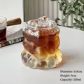 Taza de café de vidrio borosilicato con relieve 350ml resistente a altas temperaturas - Taza de Uva (Sin Asa)