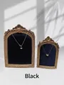 Retro jewelry display with gold frames and necklaces against black velvet backdrop - Small 18.5*12 / Black