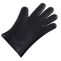 Guante de cocina negro de silicona resistente al calor con textura de corazón antideslizante - Negro (1 ud)