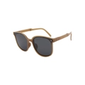 Foldable square sunglasses with amber brown frame and dark grey lenses for portability - 2nd Gen - Solid Coffee