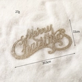 Decorazione natalizia appesa Merry Christmas dorata glitterata per albero, 20,5 cm - Insegna con Lettere Dorate