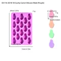 Purple carrot silicone mold with 18 cavities for DIY chocolate and cake baking - 18-Cavity Carrot (D5116-2D) / 20x12x2.1cm / Purple