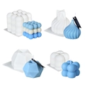 Set of four geometric silicone molds for DIY scented candles including bubble and swirl shapes - Magic Ball Set 4