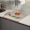 60x58cm stainless steel kneading board with 90-degree fold for kitchen countertop - 58x60cm