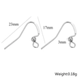 Silver stainless steel earring hooks with bead and spring for DIY jewelry 23mm - Steel Color - Style E