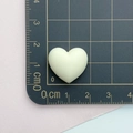 Creamy white resin heart charm measuring 2.5cm width for DIY crafts and hair accessories - Beige