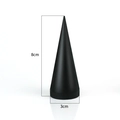 Matte black cone ring display stand for jewelry with 8cm height and 3cm base - Ring Holder / 3*8cm / Black
