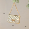 Miniature golden quilted handbag Christmas tree ornament with elegant chain detail - Chain Bag