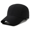 Gorra deportiva negra 5-panel de secado rápido para protección solar al aire libre - Ajustable / Negro