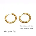 18K vergoldete Edelstahl-Creolen mit gehämmerter Textur für Damen, 12mm Ringe - Hammerschlagmuster / Gold
