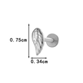 Silver G23 titanium labret stud featuring an angel wing design 0.75cm in size - Silver Wings Style (T2524-3#银)