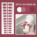 Glossy deep pink medium-long square false nails set with application shots and color swatch - DP12-zh1256A-06 Bean Paste