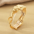 Vintage gouden tijgerkop armband gemaakt van robuust titanium staal heren - Goud (KB202876-KJX)
