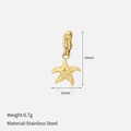 DIY starfish pendant in 18K gold-plated stainless steel with dimensions 20mm by 10mm - Starfish Pendant