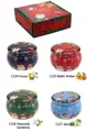 Christmas scented soy candle set with four festive tin designs and holiday gift box - Christmas Style B (Coco/Baltic Amber/Heavenly Gardenia/Jasmine)