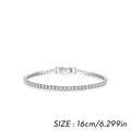 Funkelndes S925 Sterling Silber Tennisarmband mit runden Zirkonia, 16cm Länge - 16cm / 2mm Stil (RHB2078)