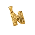 Gold plated titanium steel letter N pendant necklace with textured bark finish - N-Single Pendant