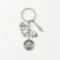 Silver graduation keychain with 2025 charm, mini book, pen, and doctoral cap pendants - 2025 Graduation Day Style (E3945) / Silver