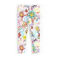 Süße Mädchen-Stretch-Leggings mit lebhaften bunten Comic-Blumen und Sternmustern - 2T / Weiß Cartoon Druck