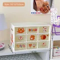 Witte bureau organizer met 9 transparante laden en schattige stickers - 9 Grids / Beige Doos (4#) Willekeurige Stickers
