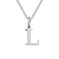 Silver stainless steel necklace with a minimalist letter L pendant for women - Letter L / Steel Color