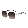 Gafas de sol cuadradas para hombre con lentes degradadas marrones y montura de metal dorado - Montura Dorada Degradado Marrón Gris