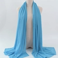 Light blue chiffon hijab scarf with elegant drape on mannequin display for modest fashion - 39