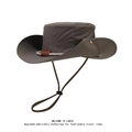 Outdoor sun hat for men in dark coffee brown with adjustable chin strap and embroidery - Rattan Style / Army Green