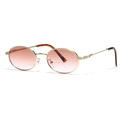 Occhiali da sole ovali in metallo dorato con lenti sfumate rosa chiaro e punte tartaruga - Montatura Oro Lenti Tè Rosa Sfumato / Tè Rosa