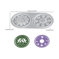 Double round geometric coaster silicone mold with moon and star pattern for resin DIY - NO.2 Hollow Double Cavity Coaster / Silicone Mold