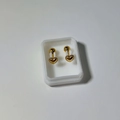 Golden titanium steel heart stud earrings with detailed beaded edges for a stylish look - 1# Gold Beaded Heart