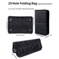 29-hole black makeup brush storage bag with elastic bands and foldable design - 29-Hole Folding Bag (Upgraded)