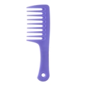 Portable purple wide-tooth hair comb for curly hair massage in a minimalist style - Purple